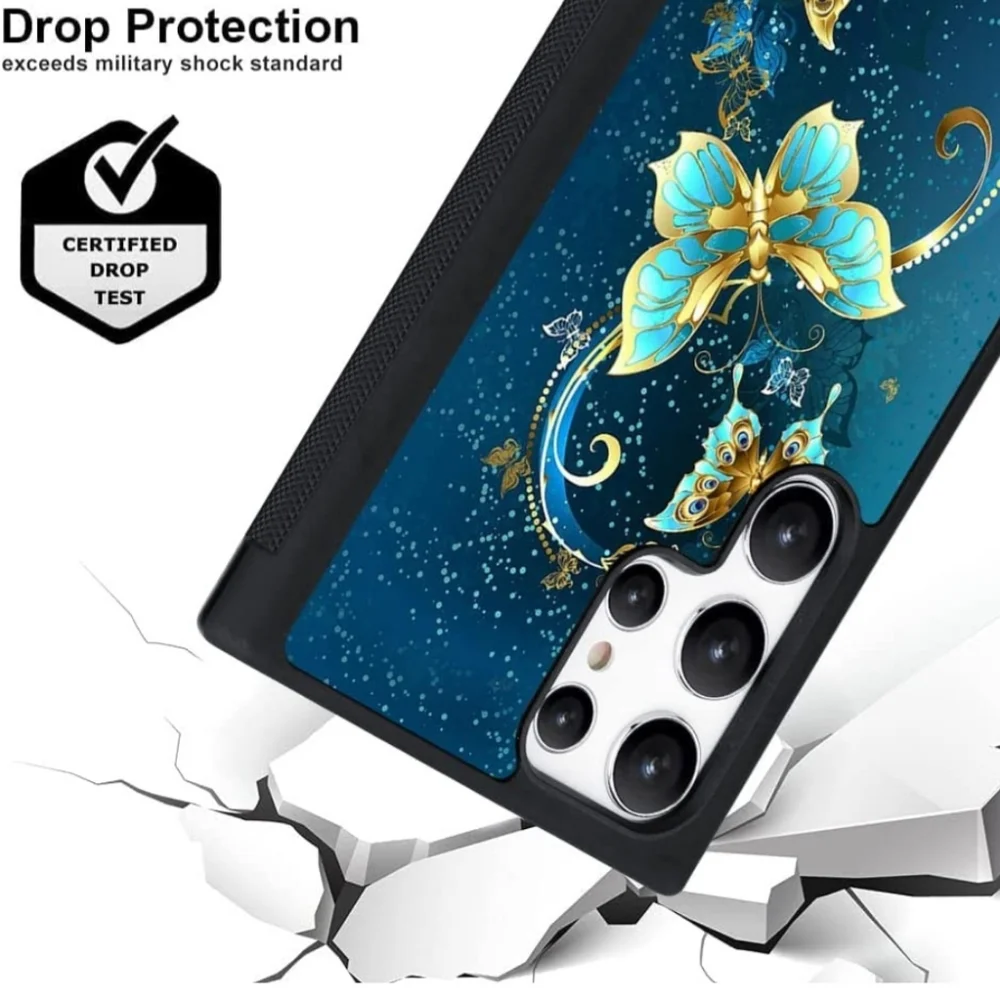Samsung Galaxy S22 Ultra Cell Phone Case Bumper Screen Protector Butterfly